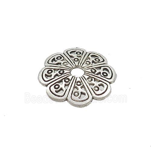 Tibetan Style Zinc Beadcaps Antique Silver