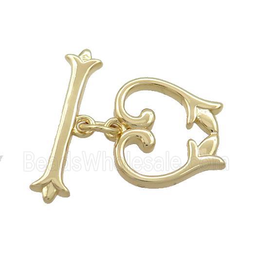 Copper Toggle Clasp Gold Plated