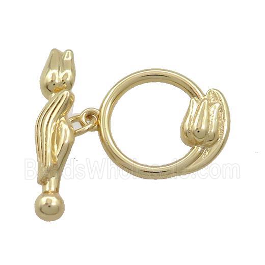 Copper Toggle Clasp Lotus Gold Plated