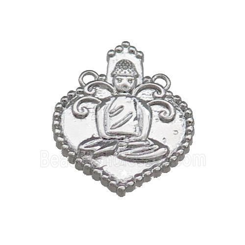 Copper Buddha Pendant 2loops Platinum Plated