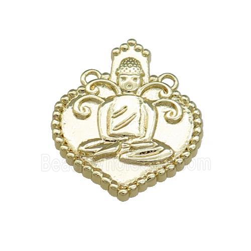 Copper Buddha Pendant 2loops Gold Plated