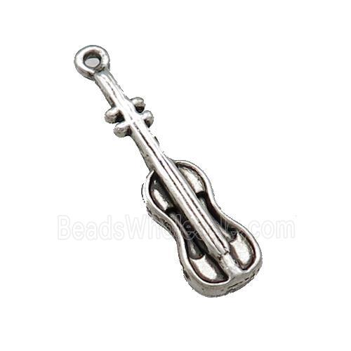 Tibetan Style Zinc Guitar Pendant Antique Silver