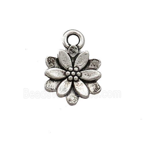 Tibetan Style Zinc Flower Pendant Antique Silver