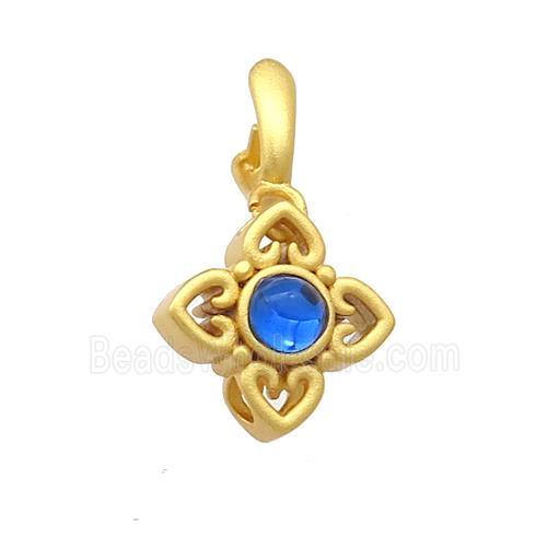 Copper Star Pendant Pave Jadeite Glass 18K Gold Plated