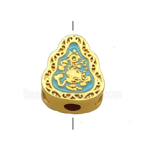 Copper Teardrop Beads Teal Cloisonne 18K Gold Plated