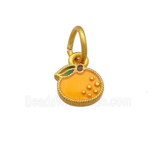 Copper Apple Pendant Multicolor Cloisonne 18K Gold Plated