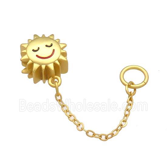 Copper Sun Charm Pendant Unfade 18K Gold Plated