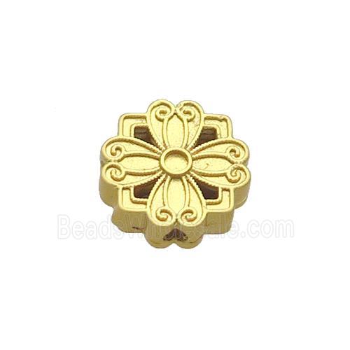 Copper Flower Beads Gold Plated