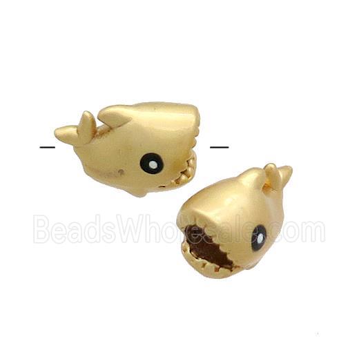 Copper Shark Charms Beads Unfade Large Hole Gold Plated