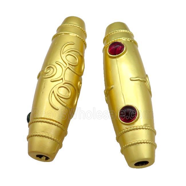 Copper Rice Beads Large Hole Unfade Gold Plated