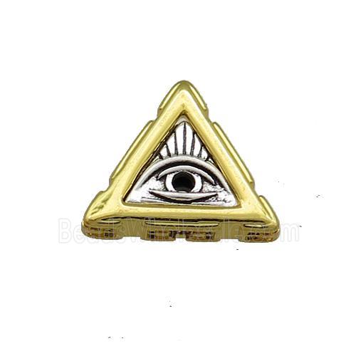 Copper Triangle Evil Eye Charms Beads Antique Silver Gold