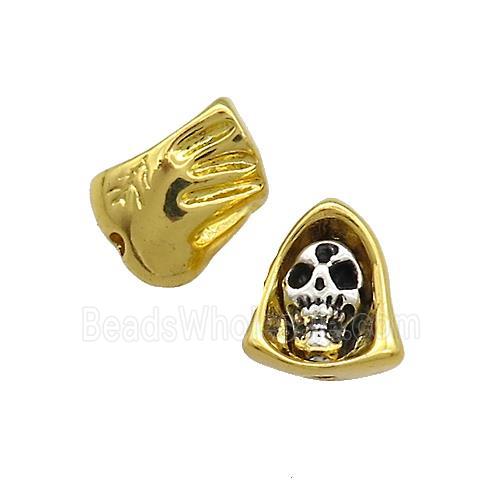 Copper Skull Charms Beads Halloween Antique Silver Gold
