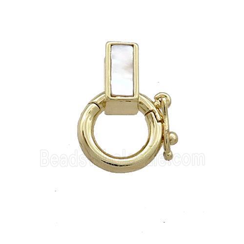 Copper Bail Pave Shell 18K Gold