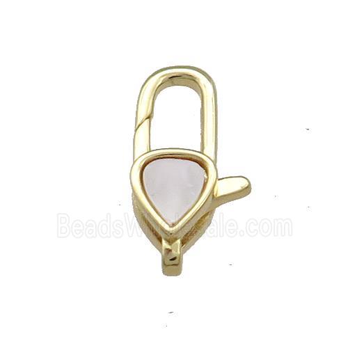 Copper Lobster Clasp Pave Shell 18K Gold