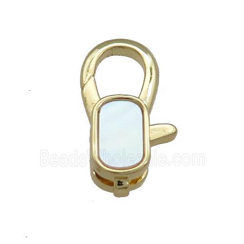 Copper Lobster Clasp Pave Shell 18K Gold Plated