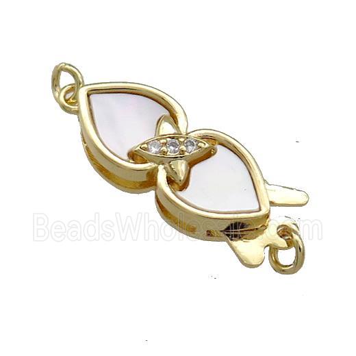 Copper Slide Clasp Pave Shell Zircon 18K Gold Plated