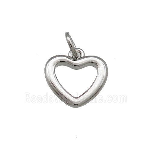 Copper Heart Pendant Platinum Plated