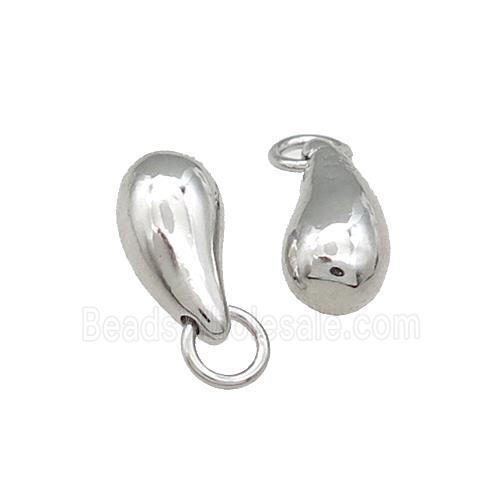Copper Teardrop Pendant Platinum Plated