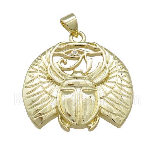 Copper Beetle Pendant Insect Charms Gold Plated