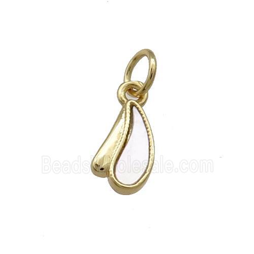 Eggplant Charms Copper Pendant Pave Shell 18K Gold Plated