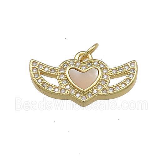 Copper Eyemask Pendant Pave Shell Zircon 18K Gold Plated
