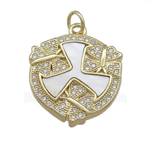 Copper Hot Wheels Pendant Pave Shell Zircon Circle Butterfly 18K Gold Plated