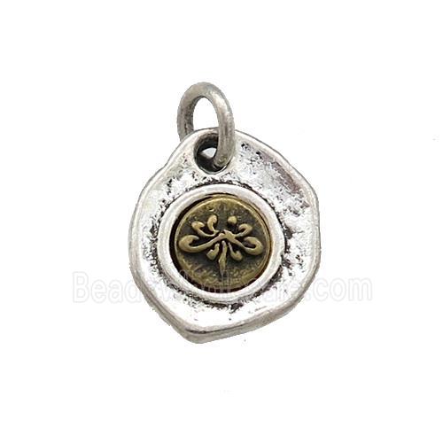Tibetan Style Copper Slice Pendant Antique Silver Bronze
