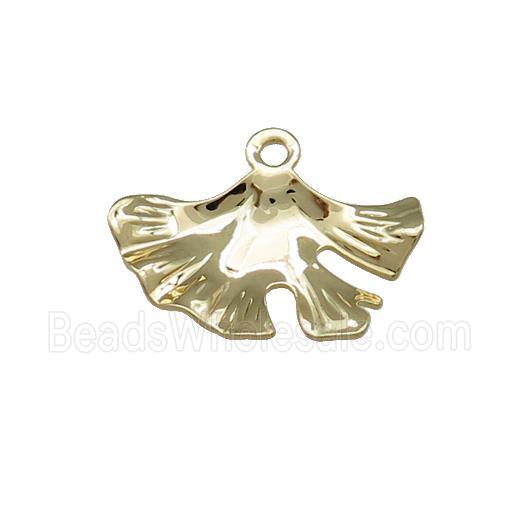 Copper Maple Leaf Pendant Hammered Gold Plated