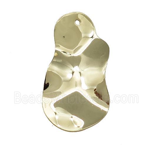Copper Slice Pendant Hammered Gold Plated