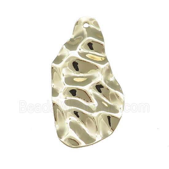 Copper Slice Pendant Hammered Gold Plated