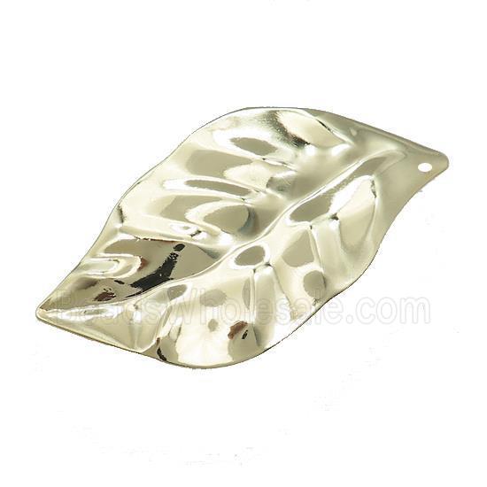 Copper Leaf Pendant Hammered Gold Plated