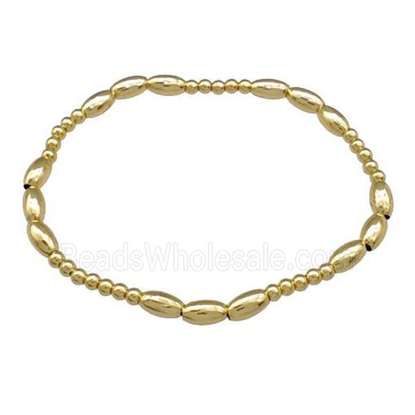 Copper Bracelet Stretchy Gold Plated