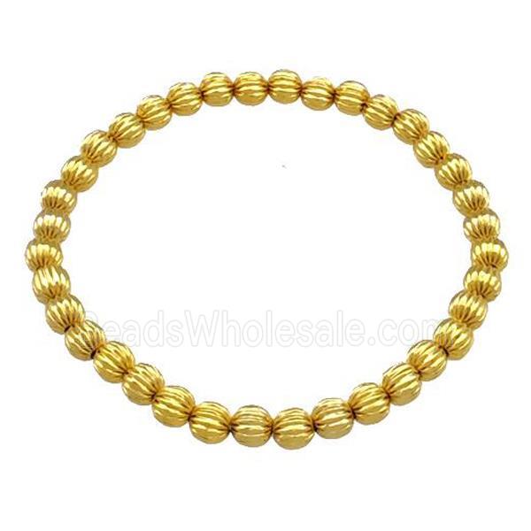 Copper Bracelet Stretchy Gold Plated