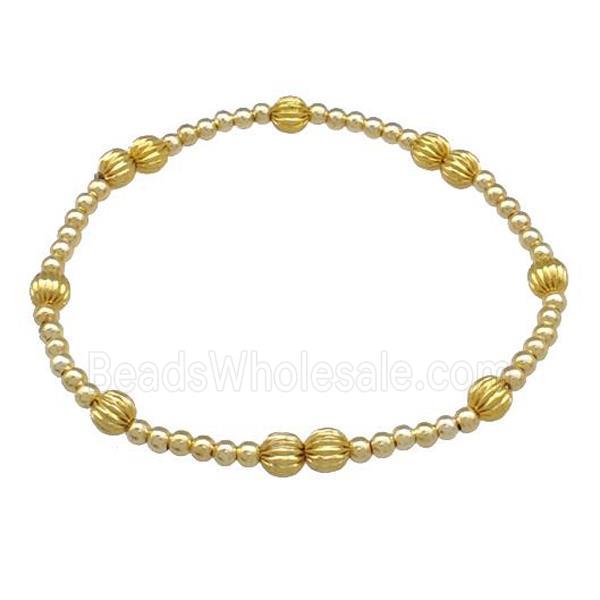 Copper Bracelet Stretchy Gold Plated