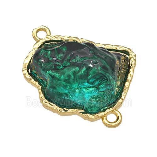 Copper Connector Pave Acrylic Green Mountain Gold Plated