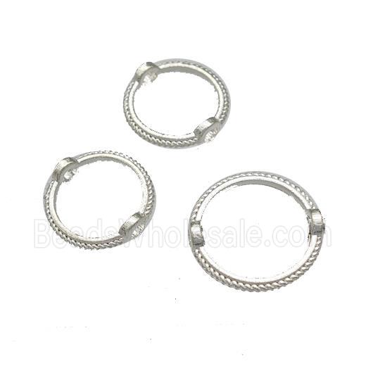 Zinc Ring Beads Circle Silver Plated