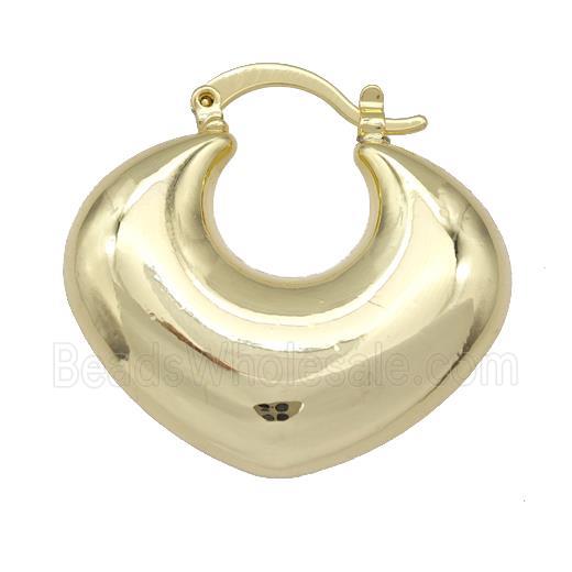 Copper Latchback Earrings Hollow 18K Gold Plated