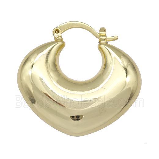 Copper Latchback Earrings Hollow 18K Gold Plated