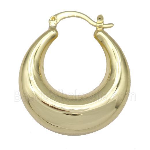 Copper Latchback Earrings Hollow 18K Gold Plated