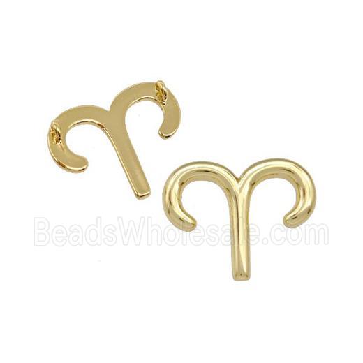 Copper Pendant Zodiac Signs Aries Gold Plated