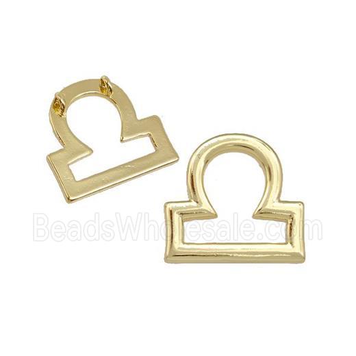 Copper Pendant Zodiac Signs Libra Gold Plated