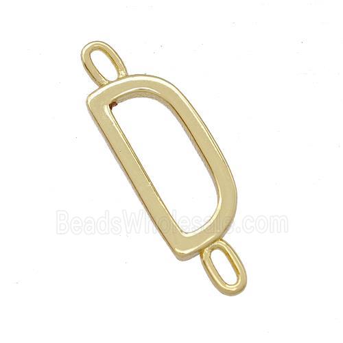 Copper Connector Letter-D Gold Plated