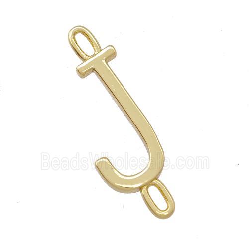 Copper Connector Letter-J Gold Plated