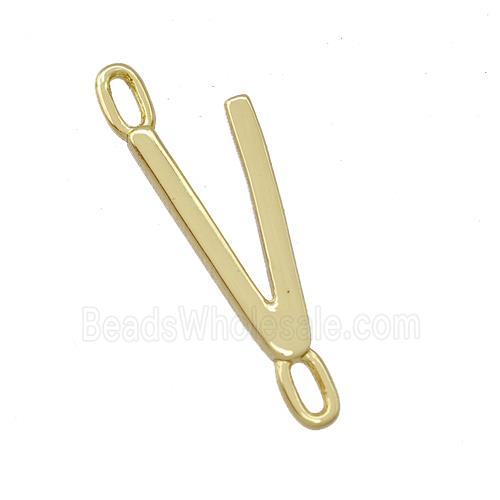 Copper Connector Letter-V Gold Plated