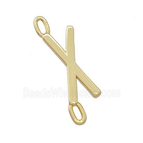 Copper Connector Letter-X Gold Plated