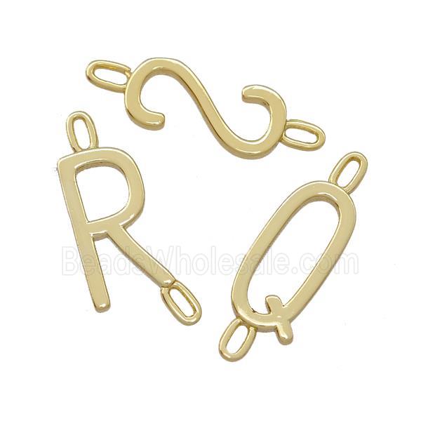 Copper Alphabet Connector Mixed Letters Gold Plated