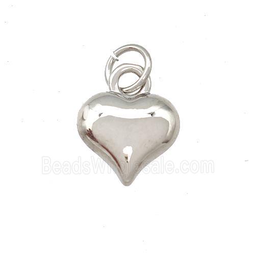 Copper Heart Pendant Platinum Plated