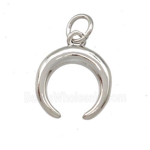 Copper Crescent Pendant Platinum Plated