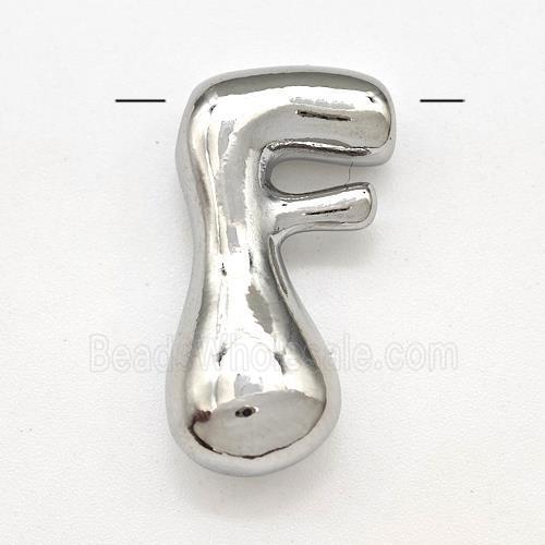 Copper Letter-F Pendant Platinum Plated