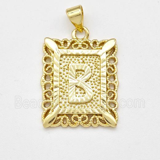 Copper Letter-B Pendant Frame Gold Plated
